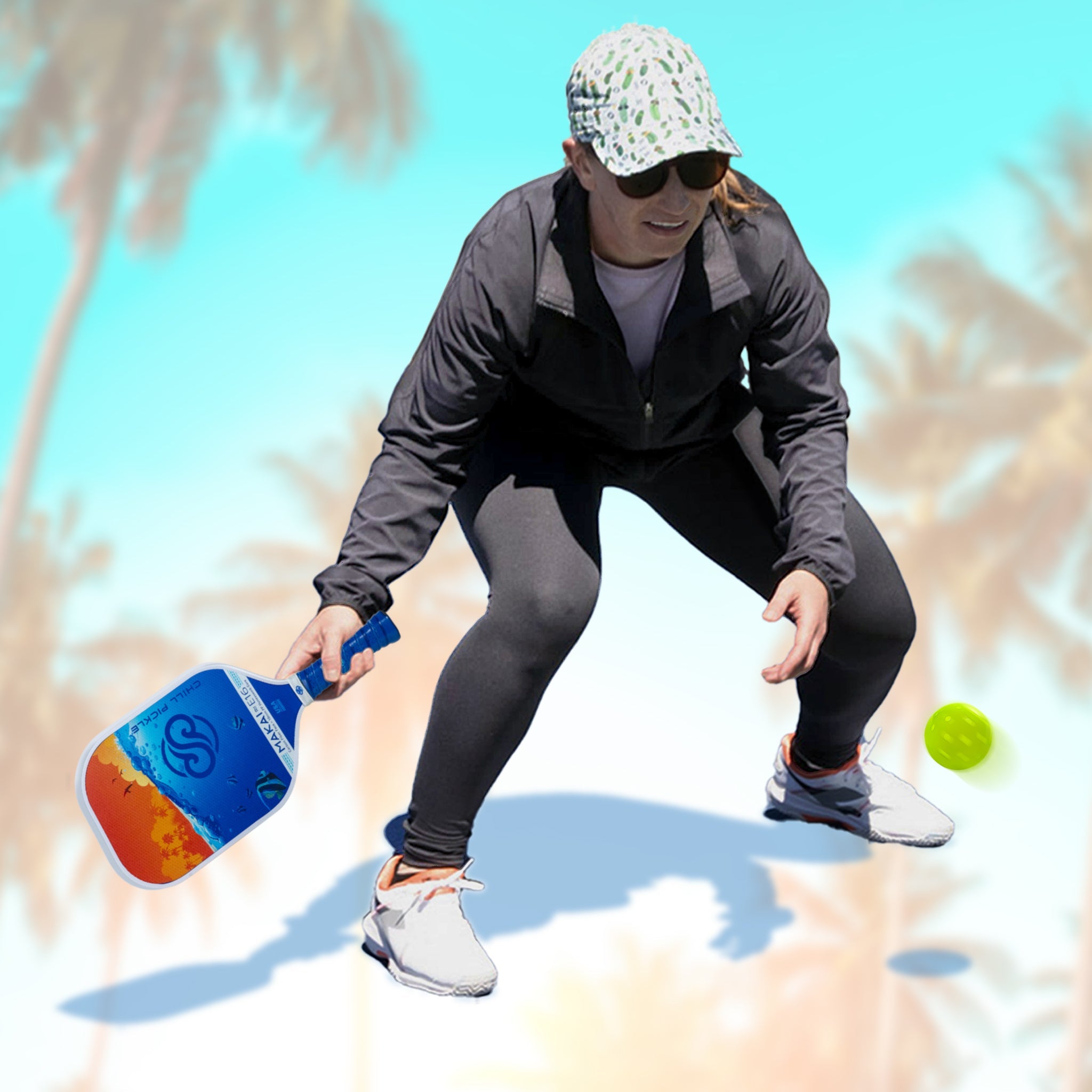 Chill Pickle control paddle used for a soft, accurate volley on court