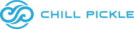 Chill Pickle horizontal logo with swirl icon and brand name text